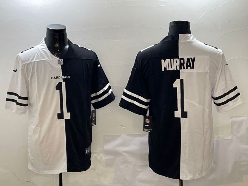 Men Arizona Cardinals 1 Murray White Black Fashion 2025 Nike Limited NFL Jersey style 1
